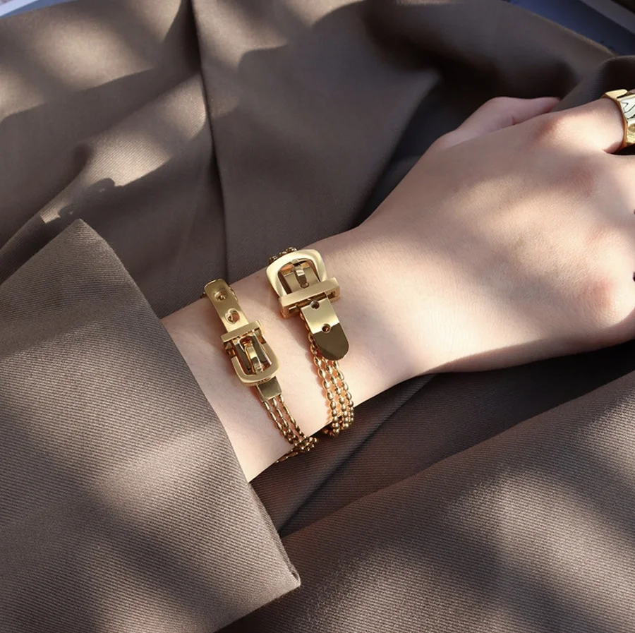 

Позолоченные Браслеты-цепочки на руку для женщин, модные подвески из нержавеющей стали, подарки сестрам, аксессуары для вечеринок