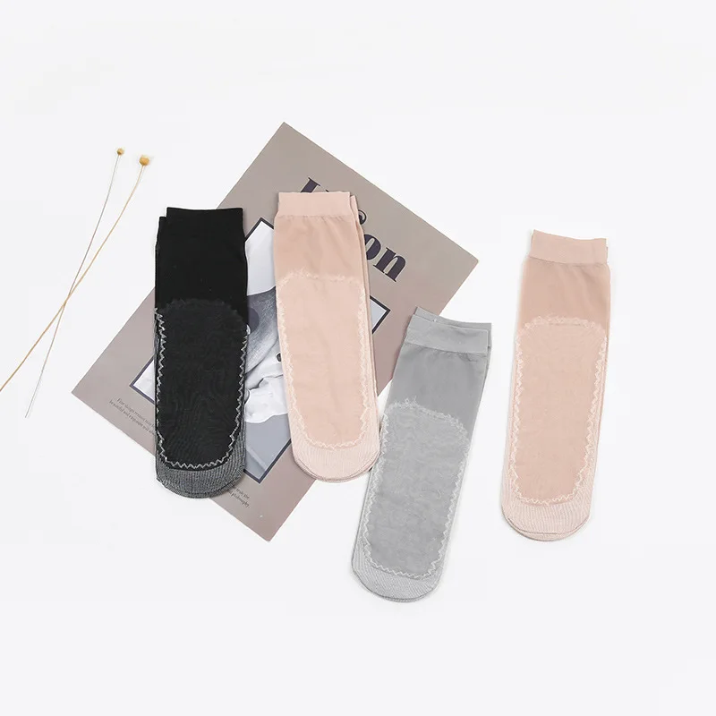 

10Pairs High Quality Women Socks Velvet Silk Spring Summer Socks Breathable Soft Cotton Bottom Wicking Slip-resistant Short Sock