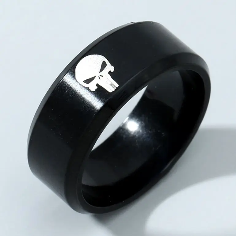 MOREDEAR 8 мм черное титановое кольцо с черепом для мужчин и женщин | Украшения