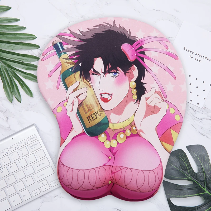 

JoJo's Bizarre Adventure 3D Anime Mouse Pads with Wrist Rest Gaming Mousepads Way Skin Mat Gaming Mousepad for Computer Laptops