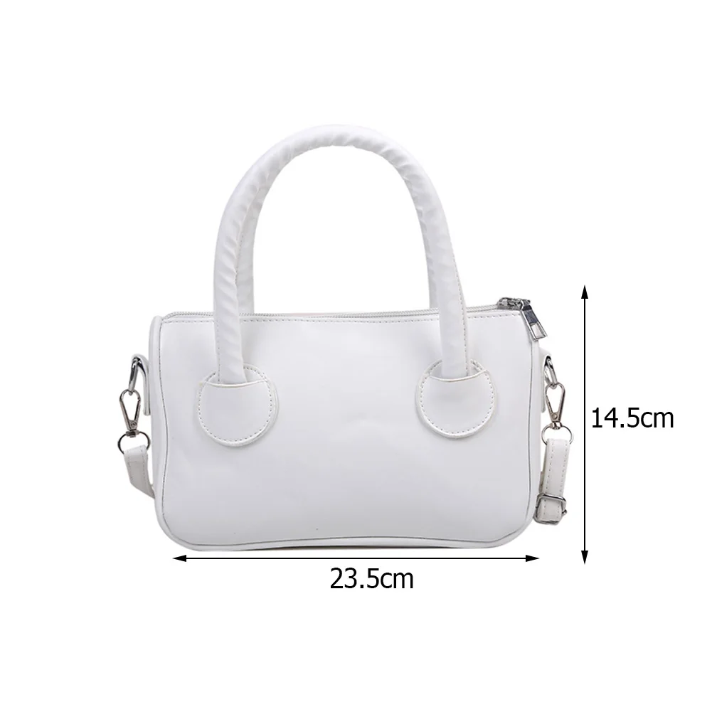 

Fashion Women PU Leather Shoulder Crossbody Bags Casual All-match Pure Color Messenger Bag Ladies Top-handle Handbags Purse