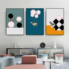 Детская постеры с животными Зебра Розовый баллон животного на холсте Картины Печать Дети Украшения в спальню Настенная картина для дома Cuadros