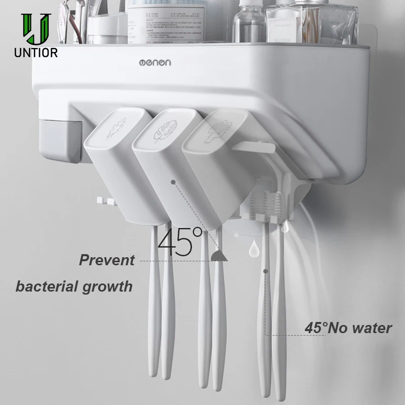 Настенный держатель для зубной пасты и щетки хранения туалетных принадлежностей