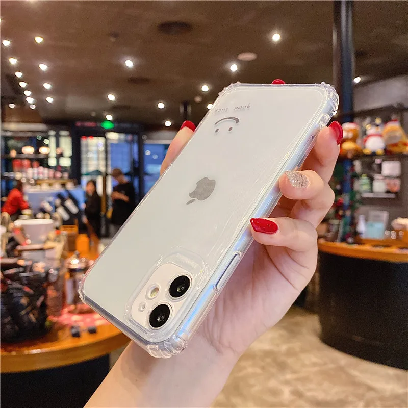 

Smile Lucky Clear Case For iPhone 12 Mini Pro Max 11 8 7 6 Plus For iPhone XS Max XR X SE TPU Shockproof Phone Case Phone Cover