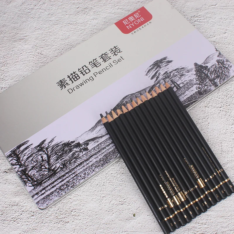 

29pcs Sketch Pencil Set Professional Sketching Drawing Kit Wood Pencil Pencil Iron box For Painter School Students Art Supplies