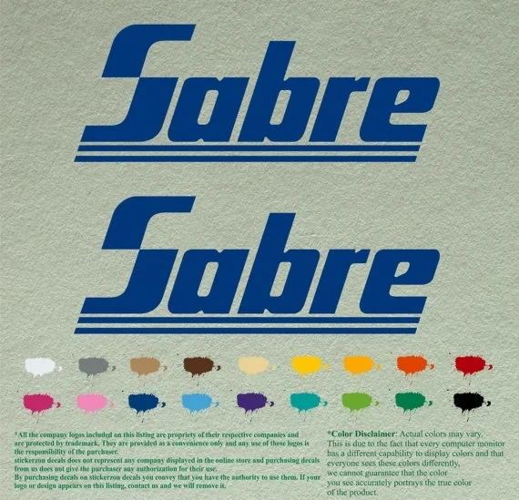 Виниловые наклейки для 1 пары Sabre лодочный подвесной мотор Лот из 2 | Автомобили и