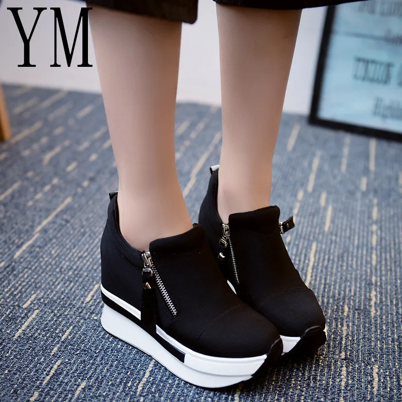 Женские кроссовки на платформе 10 см молнии Размеры 35 39|Женские и кеды| |