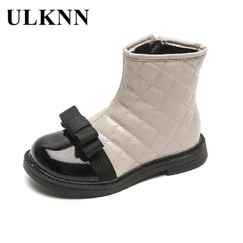 

ULKNN Kid's Chelsea Boots Fashion Children's Leather Shoe Girls Ankle Boots Girls Toddler Shoe Winter Child Shoe Waterproof