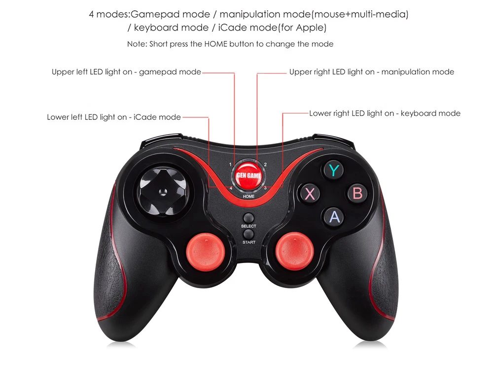 Геймпад беспроводной контроллер S3 Bluetooth геймпад для GBA psp iOS смартфон Android Xbox One