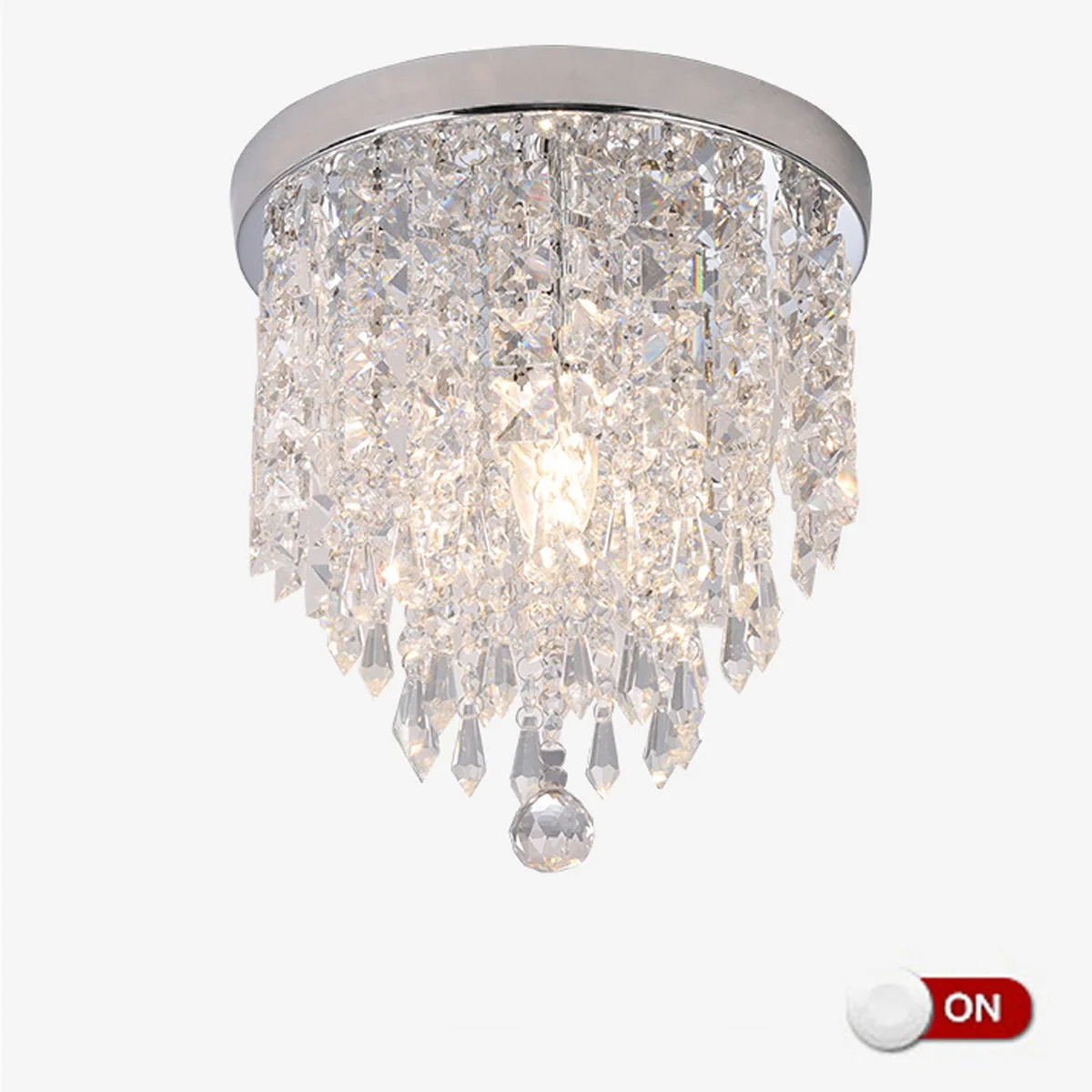 

25cm Chrome Led Crystal Chandelier Ceiling Lamp Lustre For Bedroom Hallway Living Room Kitchen lights Chandeliers Home Decor