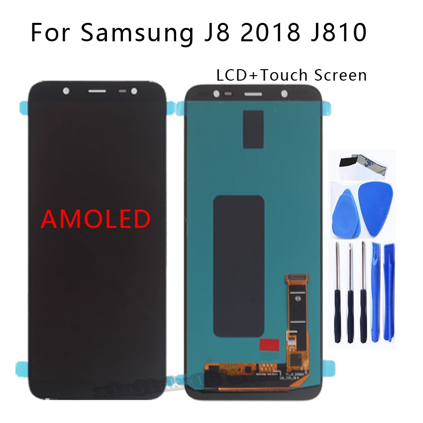Дисплей AMOLED для Samsung Galaxy J8 2018 J810 ЖК-дисплей сенсорный экран дигитайзер в сборе