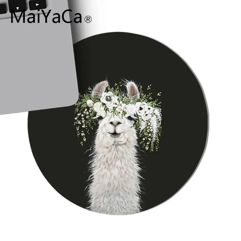 maiyaca lama llama alpacas animal keyboard gaming mousepads anti slip laptop pc mice pad mat 220x220mm circular mouse pad free global shipping