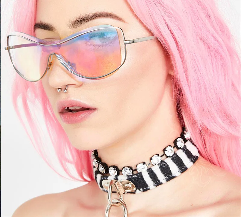 

Женские дизайнерские солнцезащитные очки, цельнокроеные зеркальные защитные очки