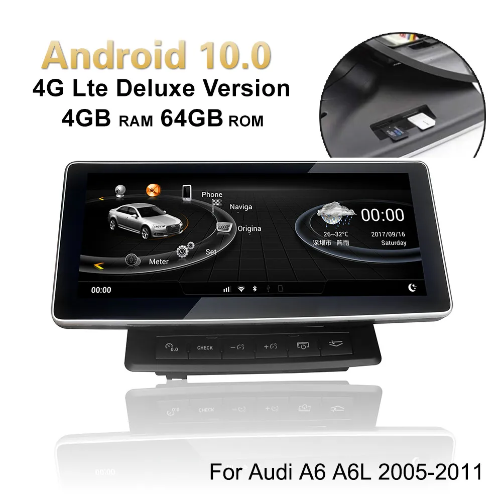 4G Deluxe Version 4GB Ram Android 10 Car GPS For Audi A6 A6L 2005-2011 10.25&quot IPS Touch Multimedia Stereo Radio WIFI Navigation |