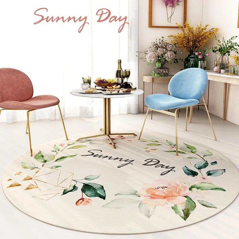 Kopen Amerikaanse Land Stijl Ronde Tapijt Slaapkamer Kinderen Opknoping Mand Stoel Sofa Antislip Vloermat Schoonheid Bloem Home Decor Karpetten