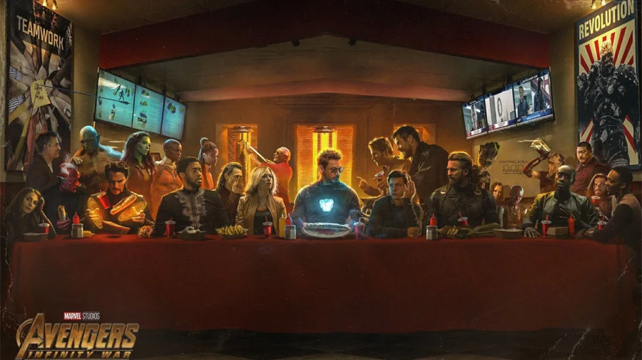 MQ3538 хит, Мстители, Бесконечная война, Мстители 3, фильм MARVEL, художественный плакат, Шелковый Холст, украшение для дома, Настенная картина, печать - Цвет: The Last Supper 002