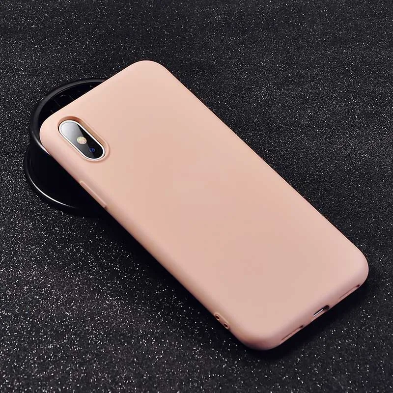 pink Противоударные резиновые чехлы для телефонов для iPhone 11 Pro Max 7 8 6 6s Plus жидкий силиконовый мягкий чехол из ТПУ для iPhone XS Max XR X Case - Цвет: pink