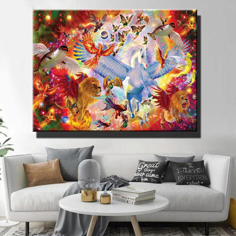 

Diamond Mosaic White Horse Wings Picture Of Rhinestones Cross stitch kits Diamond Embroidery Sale Animals DIY Handmade I281