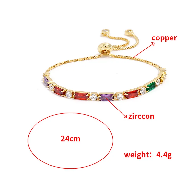 Браслет с различными фианитами для мужчин и женщин регулируемая цепочка под