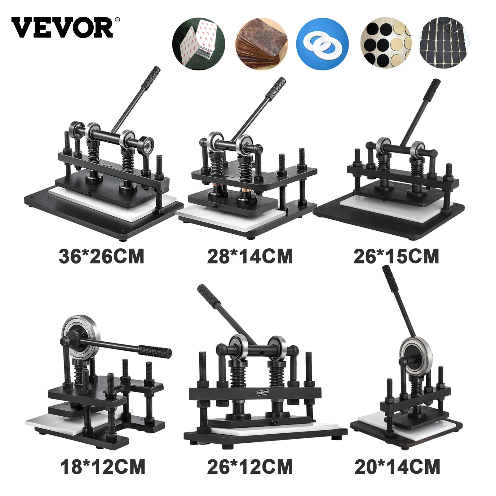 

VEVOR ручная машина для резки кожи, сверлильный станок для тиснения кожи, резак, ремесло, тиснение для ткани, бумаги, резины, ремесла