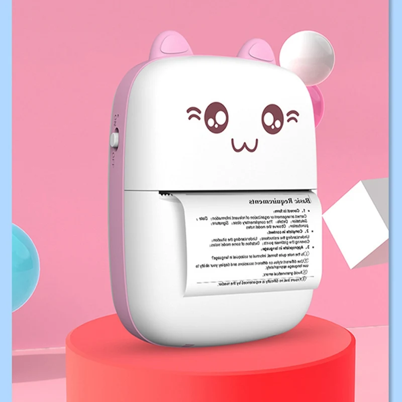 

Handheld mini thermal printer mobile phone bluetooth photo printer + 1 roll of printing paper