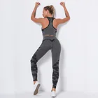 Камуфляжная одежда для тренажерного зала бесшовные леггинсы для ягодиц Женский комплект для йоги одежда для тренировок женский спортивный бюстгальтер для фитнеса спортивный костюм