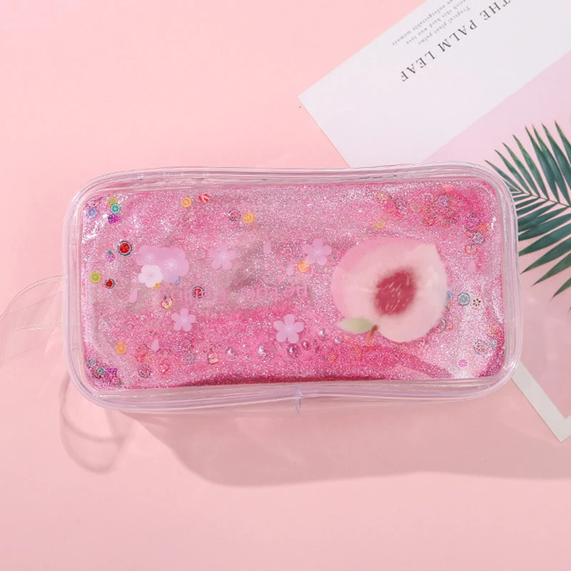 1 шт. кавайный чехол для карандаша Прозрачный песочный персиковый авокадо ручки