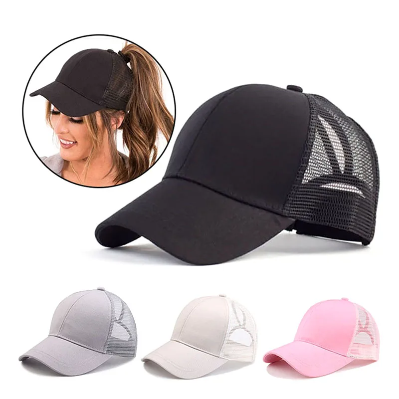 

Fashion Baseball Cap Women Adjustable Ponytail Mesh Snapback Summer hat Unisex sun hat for women bone Casquette Hip Hop cap