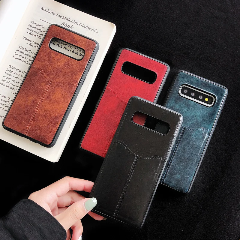 S10 чехол с отделением для карт кожаный Samsung Note 10 9 S8 S9 Plus Кожаные чехлы кошелек