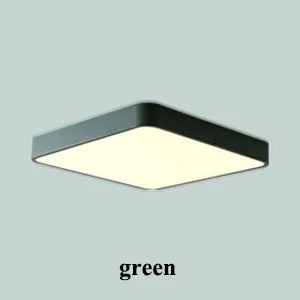 green Скандинавские квадратные металлические светодиодные люстры освещение для гостиной приложение затемненные светодиодные потолочные люстры светильники для спальни светодиодные лампы светильники - Цвет абажура: green