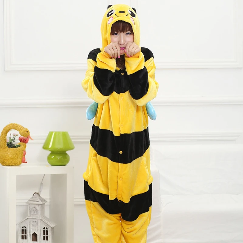 Комбинезон фланелевый в виде пчелы для взрослых и женщин