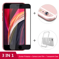 3in1 for iphone se 2020 se 2 11 pro max 7 8 plus xr xs case hd protective temered glass camera lens film phone screen protector