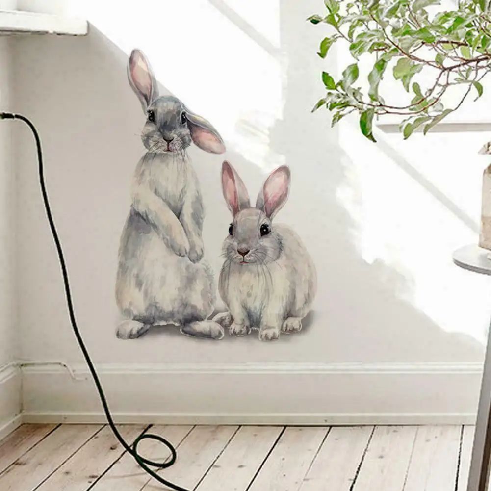 

Wall stickers Two cute rabbits Wall sticker Children's kids room bedroom stickers bunny