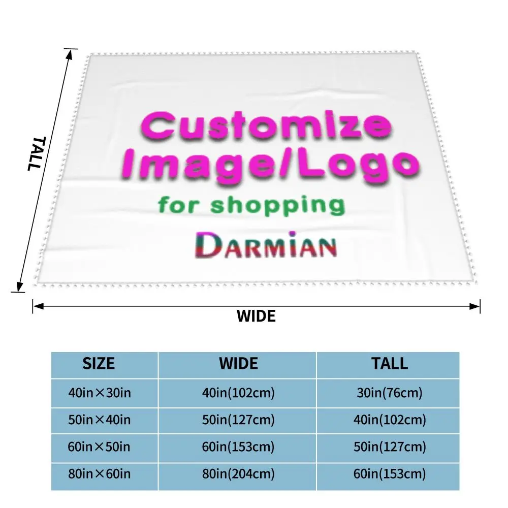 melhor Darmian 3d Personalizar Seus Itens Imagem Feminina Pompom Franja Cobertor Inverno Homem Jogar Velo Colcha Para Meninas Unisex Crianças