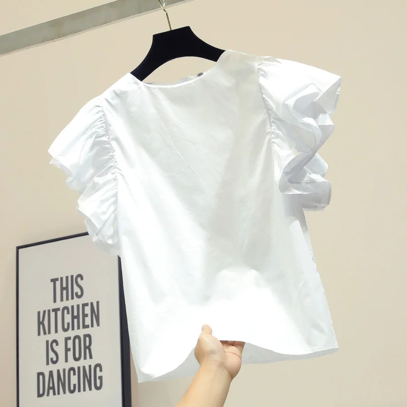 Белая футболка с короткими рукавами летняя Новинка 2019 года Корейская свободная
