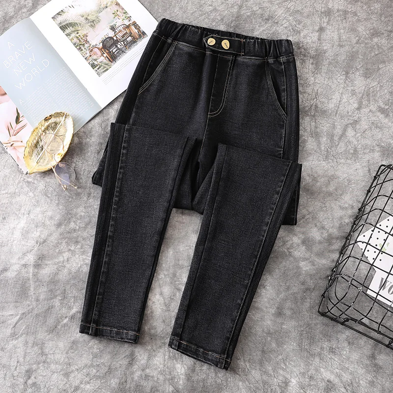 

Черные эластичные джинсы весна-осень женские мешковатые джинсы 2022 трендовые джинсовые брюки уличная одежда женская одежда с высокой талией в винтажном стиле