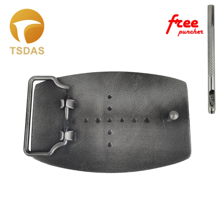 Drop Shipping Fashion Cocky Belt Buckles for Man Black Metal with Leather Free Puncher | Дом и сад