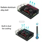 Корпус вентилятора охлаждения Raspberry Pi, специальный алюминиевый корпус с охлаждающим вентилятором, черный металлический корпус для быстрого рассеивания тепла