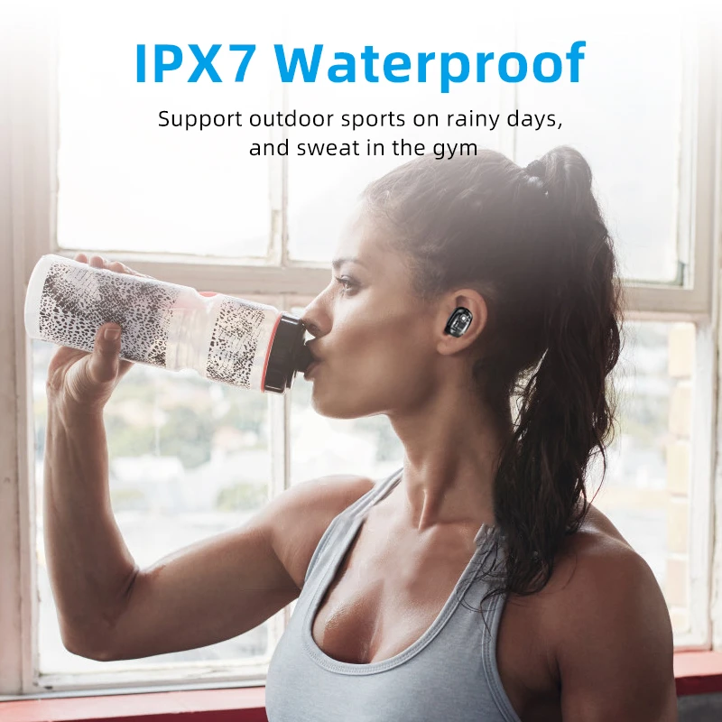 IPX7 TWS беспроводные наушники Bluetooth 5,0 сенсорное управление гарнитура Смарт HD микрофон спортивные музыкальные модные наушники