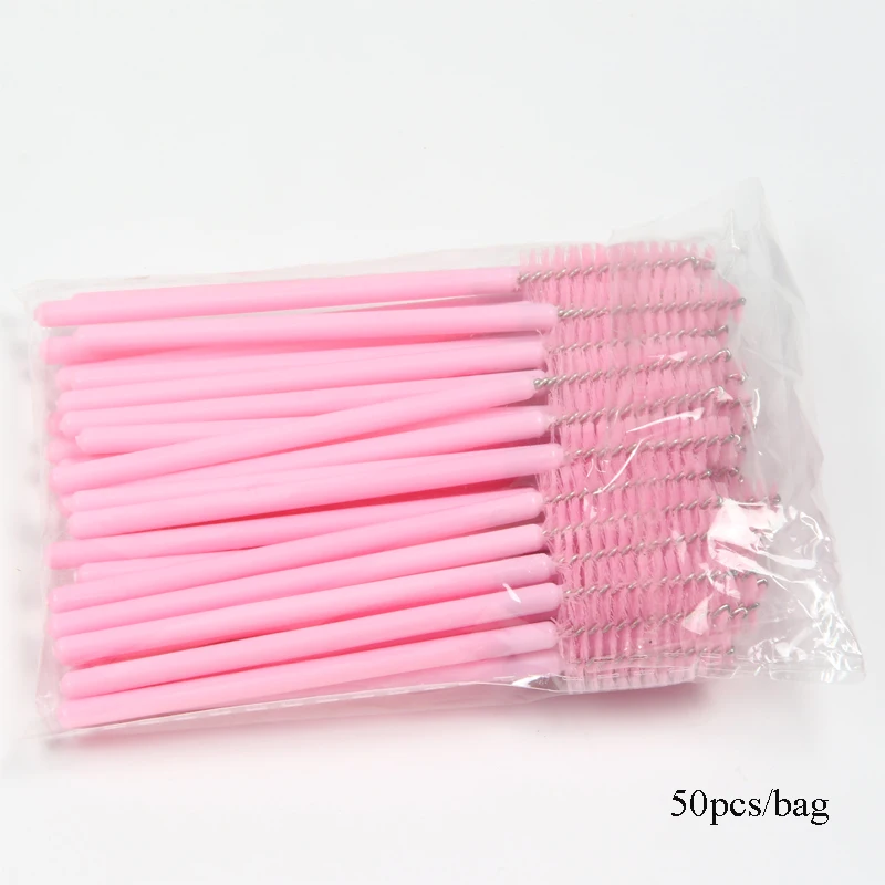 Одноразовая кисть из микрофибры для чистки ресниц с одной стороны 50 цветов