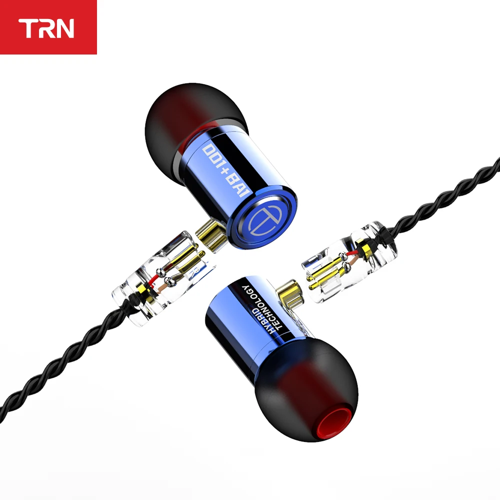 TRN M10 1BA + 1DD Гибридный Драйвер HIFI монитор спортивные наушники наушник гарнитура