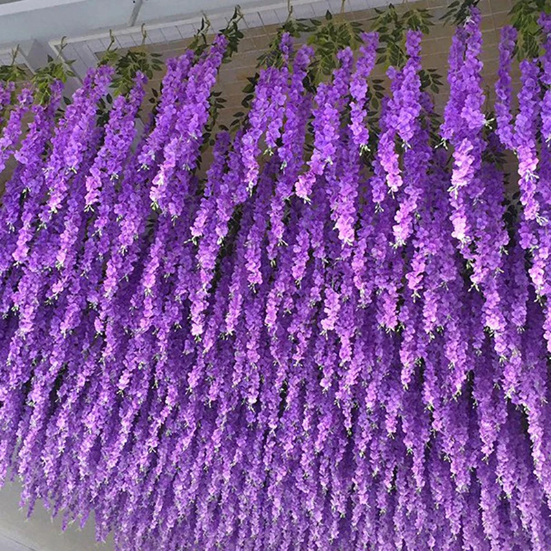 1 шт. пластиковая подвесная гирлянда из искусственных цветов глицинии для