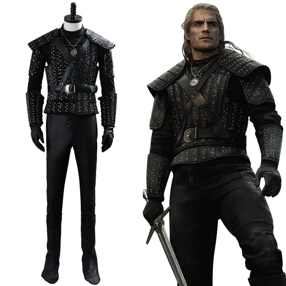 Cavill Cosplay Costume Outfit Uniform Full Suit For Adult Halloween Carnival Cosplay Costumes
