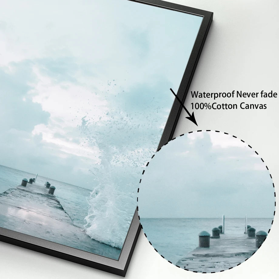 

Ocean Landscape Canvas Poster Nordic Style Pink Beach Bus Wall Art Print Painting Decoration Picture Scandinavian Home Decor