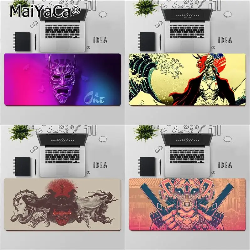 

Maiya High Quality Japanese samurai oni mask Keyboards Mat Rubber Gaming mousepad Desk Mat Rubber Computer Gaming mousepad