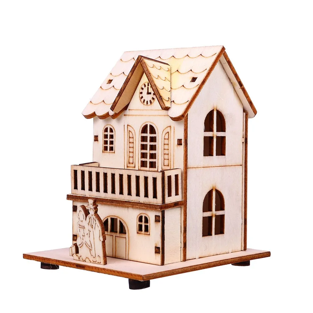 Фестиваль небольшой деревянный светодиодный дом освещенный каюта для вечерние