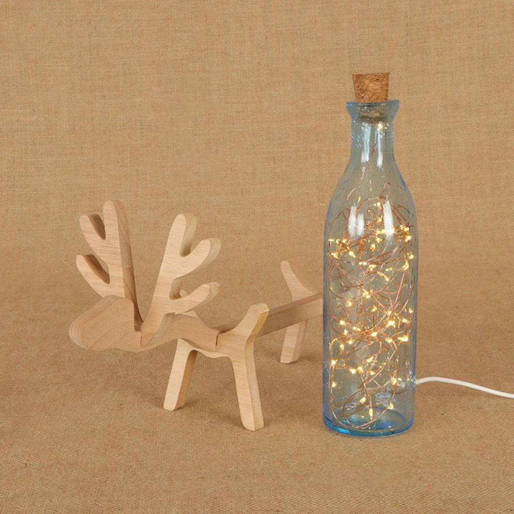 Современная Новинка деревянная и стеклянная настольная лампа арт деко в форме