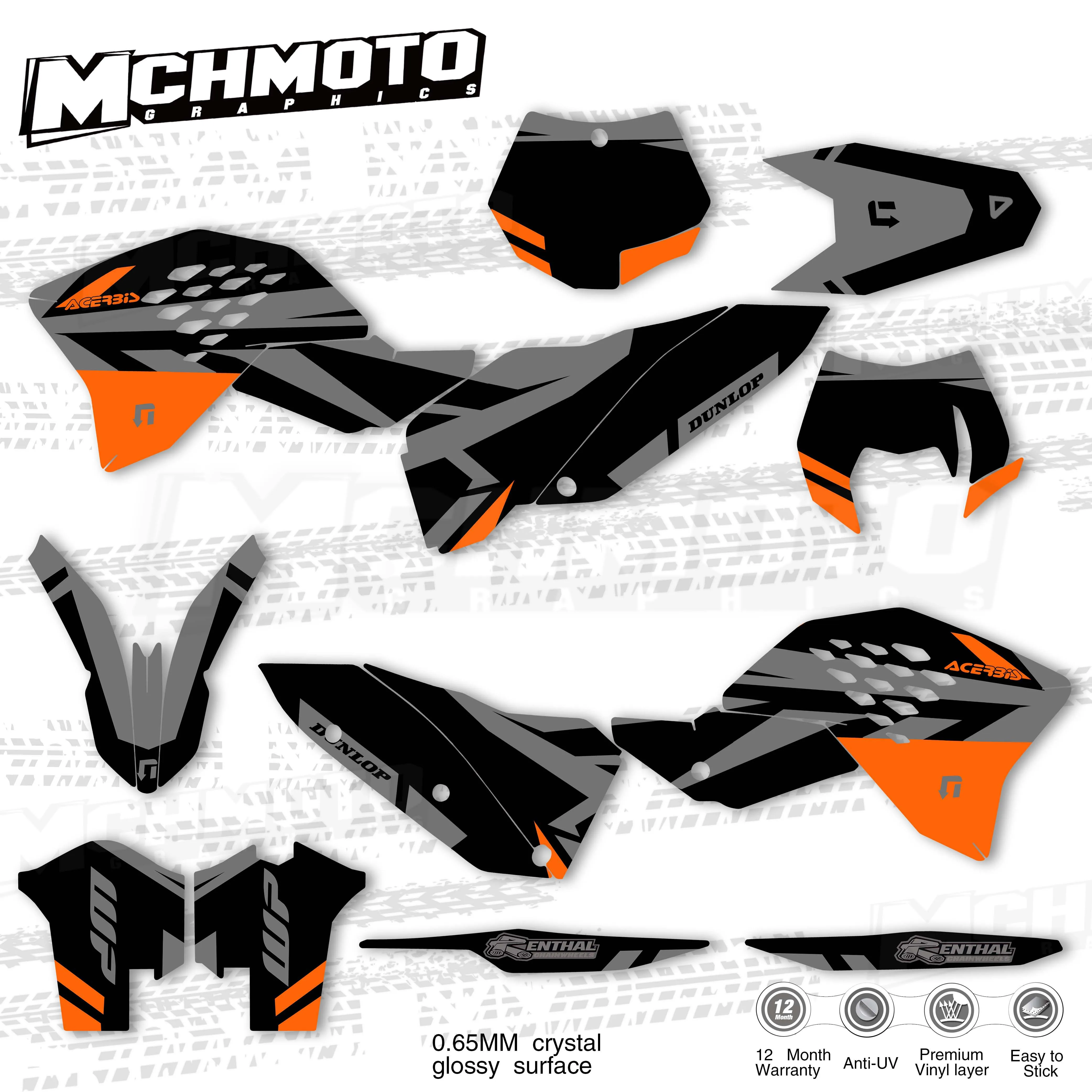 MCHMFG для KTM EXC F 125 250 300 450 530 2008 2009 2010 2011 полностью графические Наклейки на заднюю