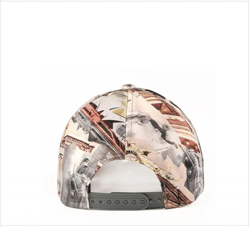 European American high street style pattern Baseball Cap Wild Caps unisex Men Autumn spring sport UV50+flat along sun Hats