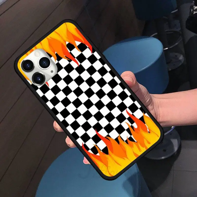 

Checkerboard Pattern art Daisy sunflower Phone Case For iphone 7 8 12 11 XR XS pro Max Mini plus Soft silicone cover shell funda